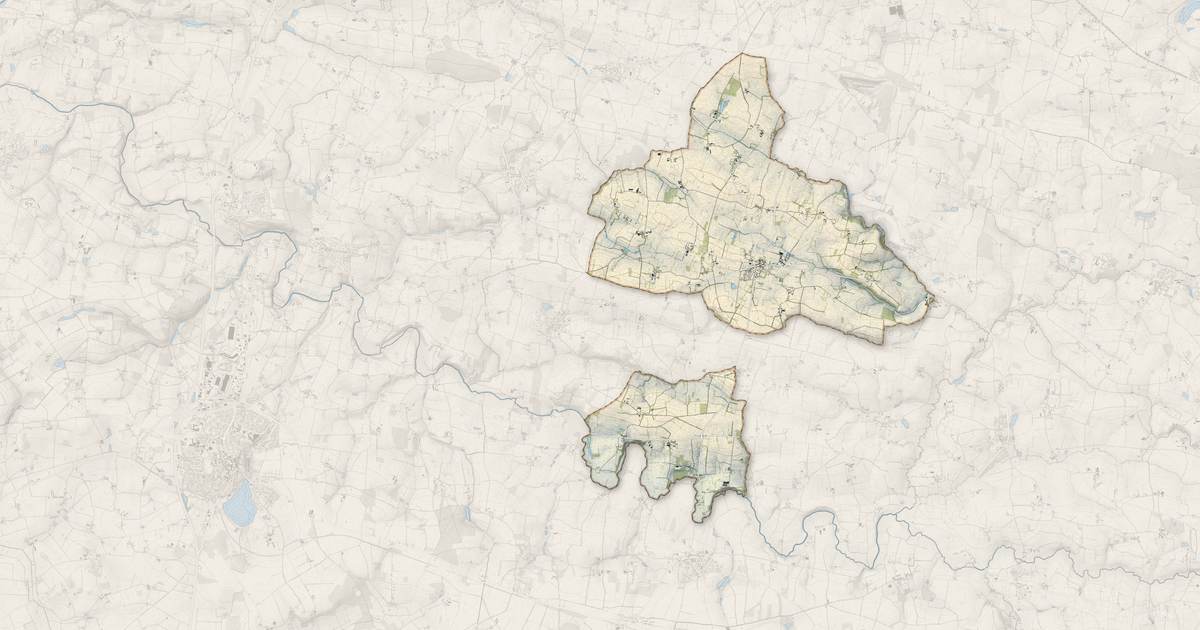 Portrait cartographique de Tresbœuf : relief, eau, forêts, bâti et voies, calculés à partir des données de l'IGN