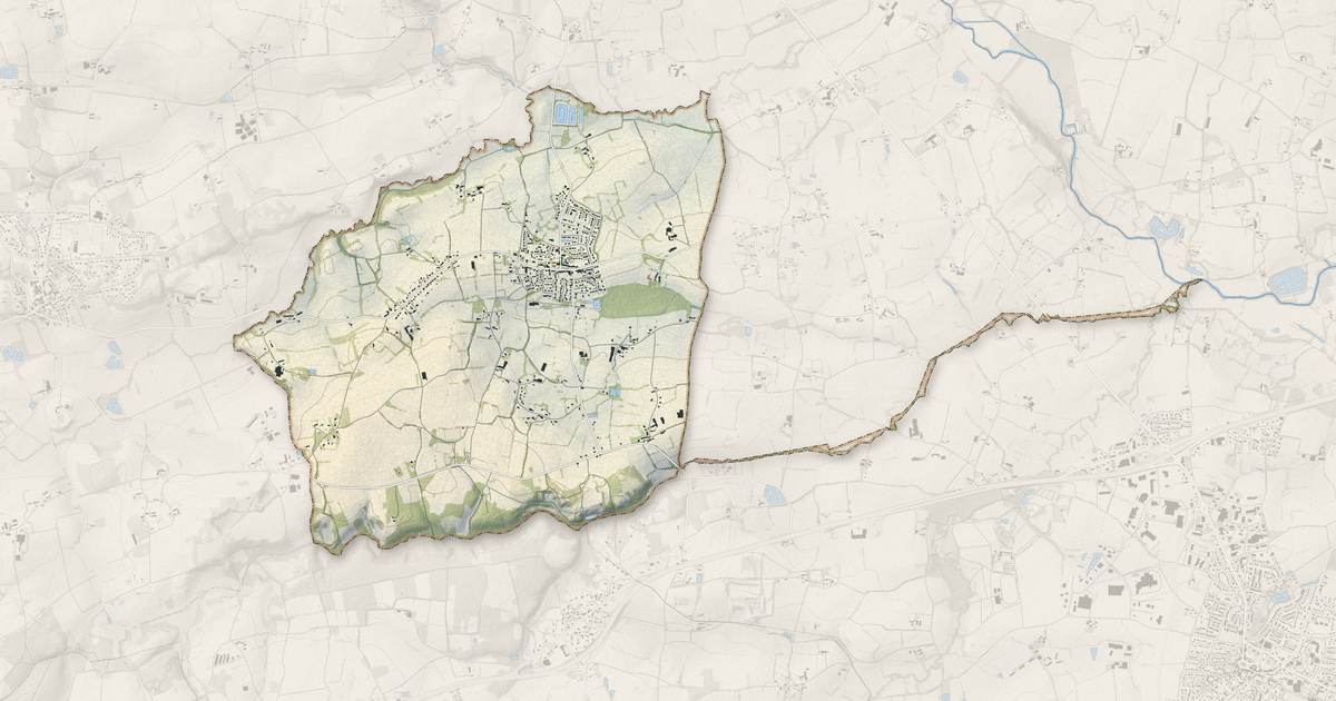 Portrait cartographique de Le Verger : relief, eau, forêts, bâti et voies, calculés à partir des données de l'IGN