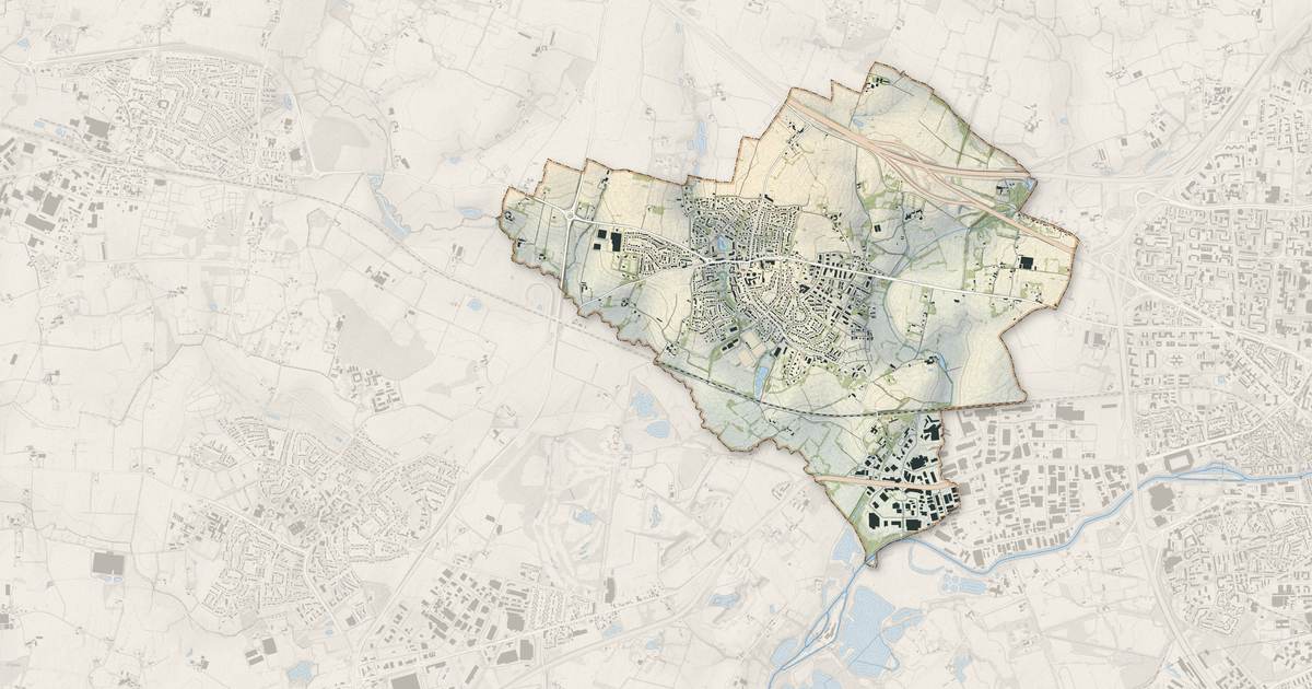 Portrait cartographique de Vezin-le-Coquet : relief, eau, forêts, bâti et voies, calculés à partir des données de l'IGN