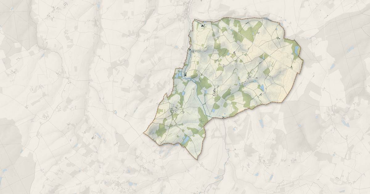 Portrait cartographique de Aize : relief, eau, forêts, bâti et voies, calculés à partir des données de l'IGN