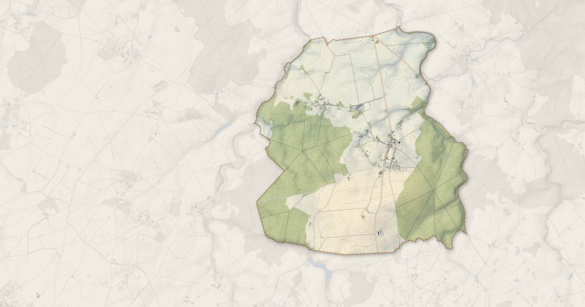 Portrait cartographique de Ambrault : relief, eau, forêts, bâti et voies, calculés à partir des données de l'IGN