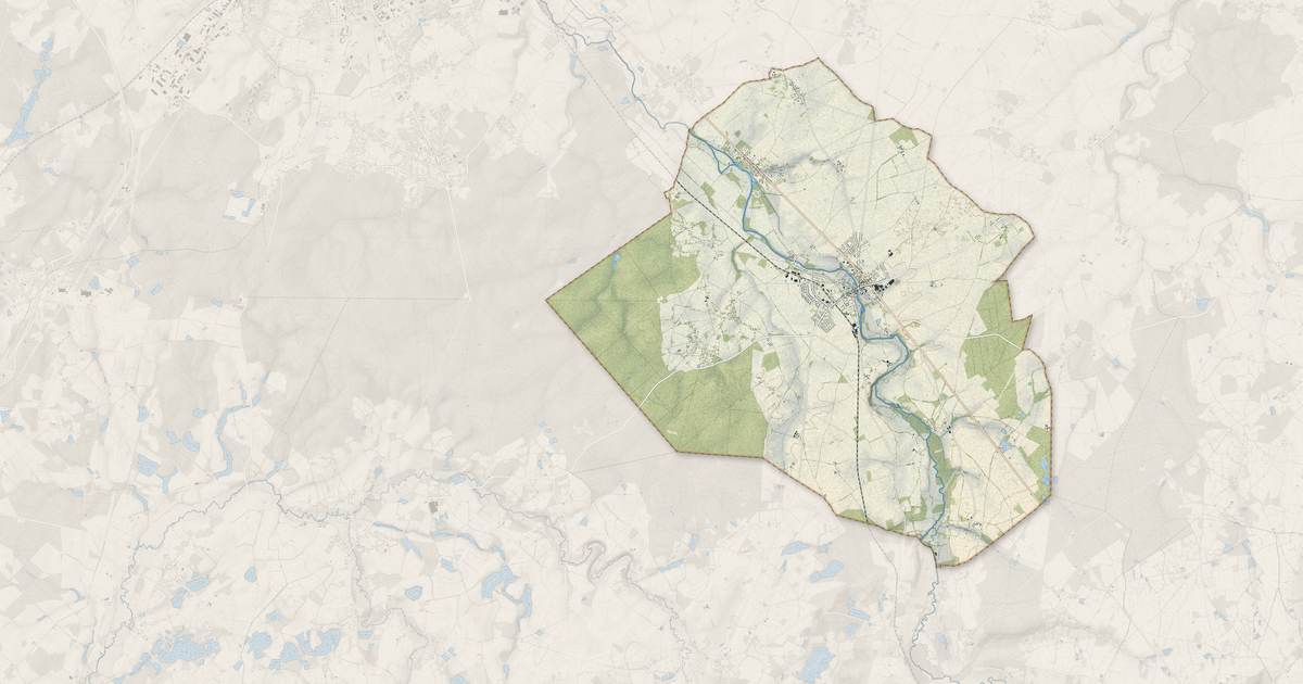 Portrait cartographique de Ardentes : relief, eau, forêts, bâti et voies, calculés à partir des données de l'IGN