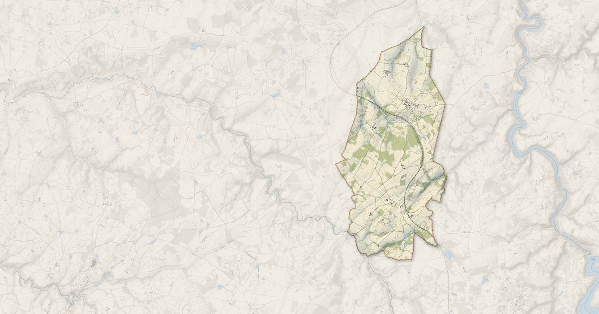 Portrait cartographique de Bazaiges : relief, eau, forêts, bâti et voies, calculés à partir des données de l'IGN