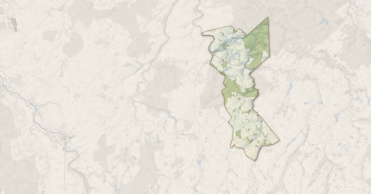 Portrait cartographique de Bommiers : relief, eau, forêts, bâti et voies, calculés à partir des données de l'IGN