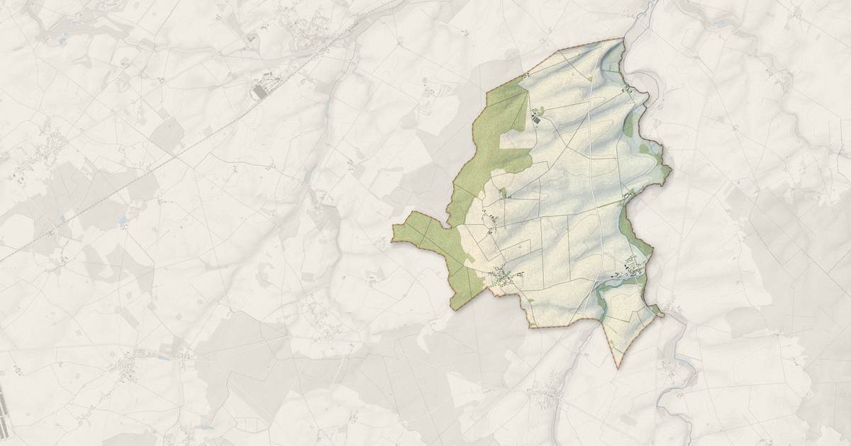 Portrait cartographique de Brives : relief, eau, forêts, bâti et voies, calculés à partir des données de l'IGN