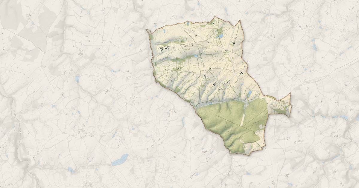 Portrait cartographique de La Buxerette : relief, eau, forêts, bâti et voies, calculés à partir des données de l'IGN