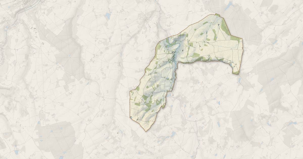 Portrait cartographique de Buxeuil : relief, eau, forêts, bâti et voies, calculés à partir des données de l'IGN