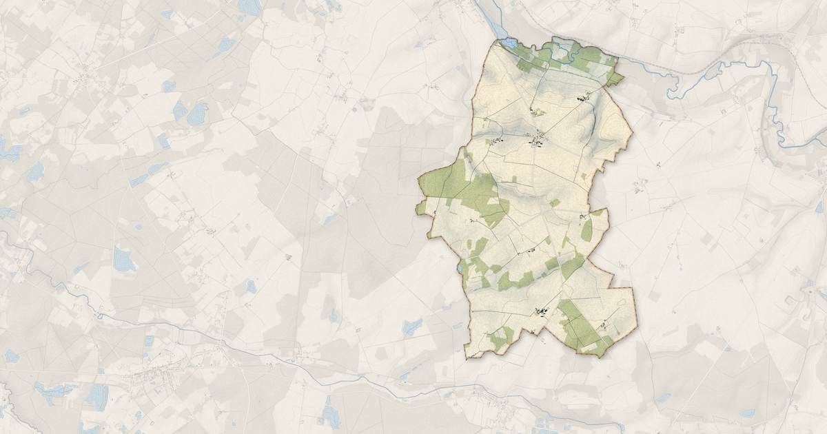 Portrait cartographique de La Chapelle-Orthemale : relief, eau, forêts, bâti et voies, calculés à partir des données de l'IGN