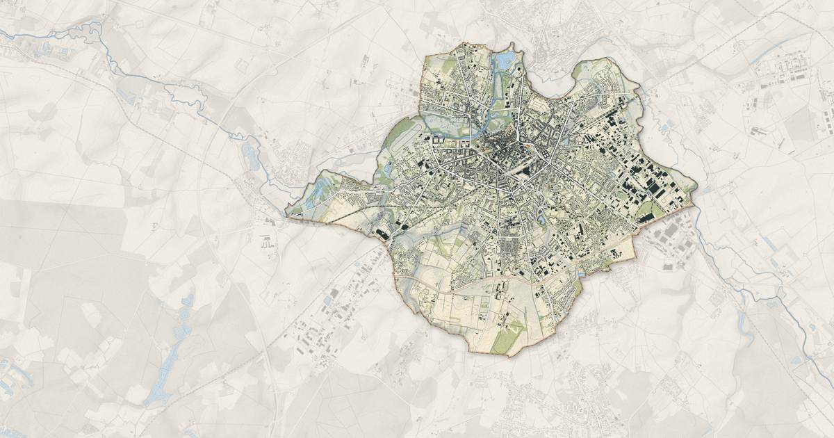 Portrait cartographique de Châteauroux : relief, eau, forêts, bâti et voies, calculés à partir des données de l'IGN
