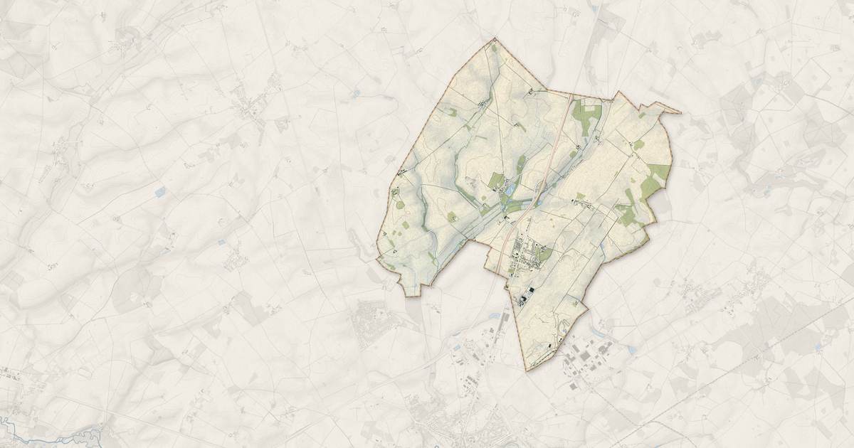 Portrait cartographique de Coings : relief, eau, forêts, bâti et voies, calculés à partir des données de l'IGN
