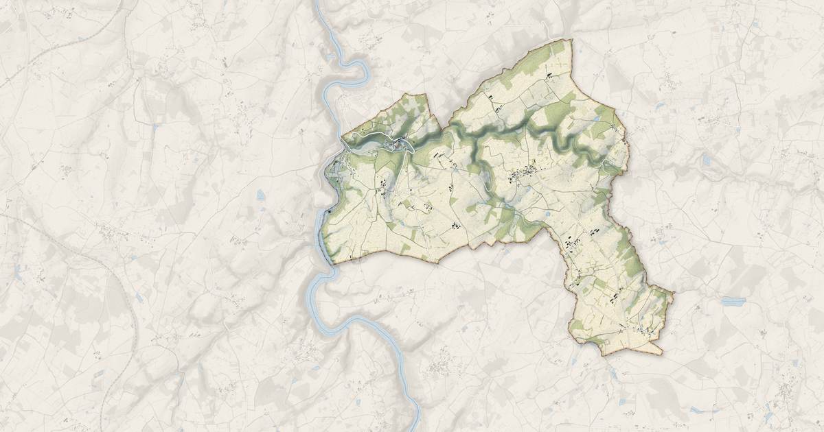 Portrait cartographique de Gargilesse-Dampierre : relief, eau, forêts, bâti et voies, calculés à partir des données de l'IGN