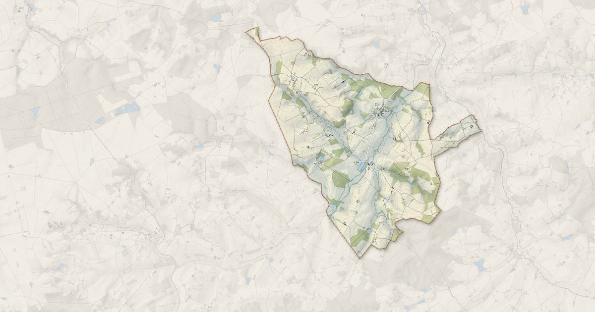 Portrait cartographique de Gehée : relief, eau, forêts, bâti et voies, calculés à partir des données de l'IGN