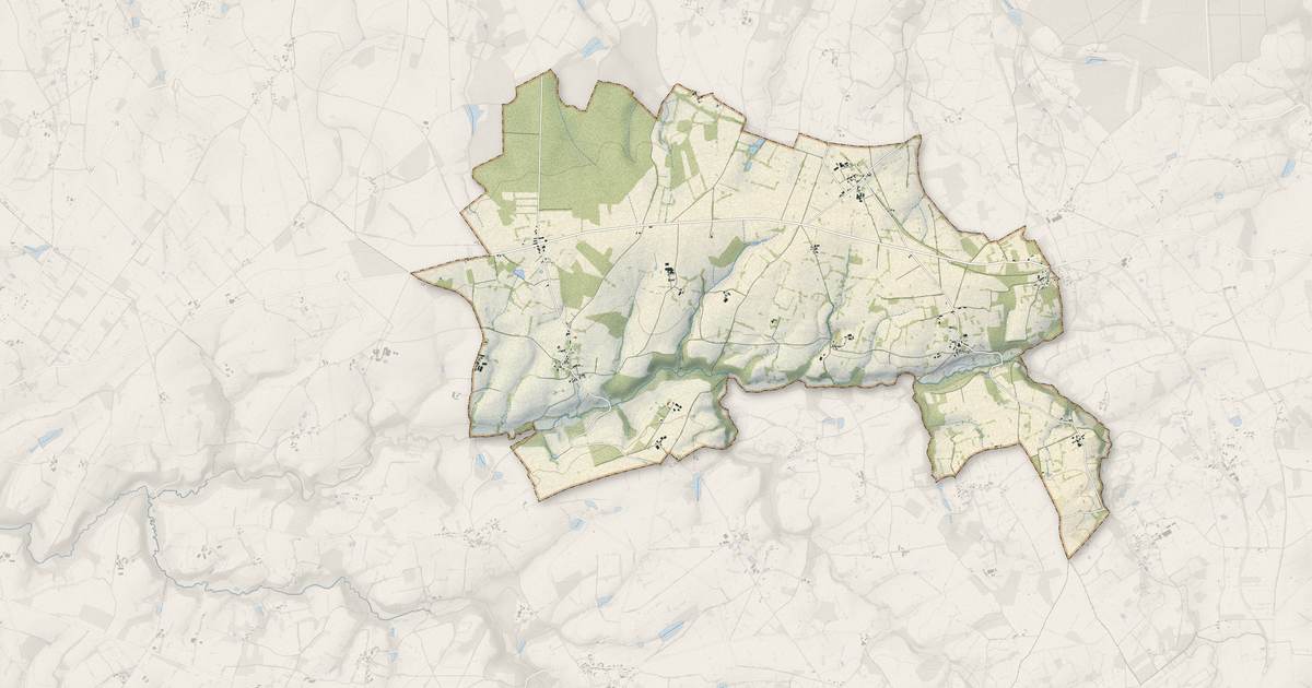 Portrait cartographique de Lignerolles : relief, eau, forêts, bâti et voies, calculés à partir des données de l'IGN