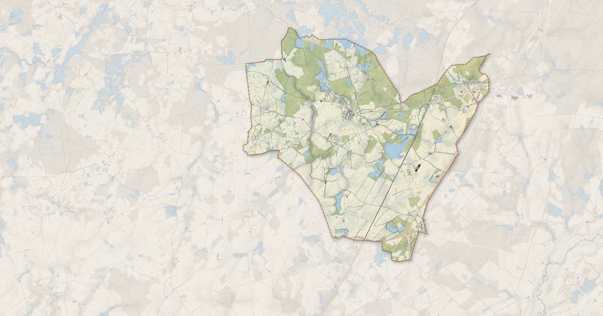 Portrait cartographique de Luant : relief, eau, forêts, bâti et voies, calculés à partir des données de l'IGN