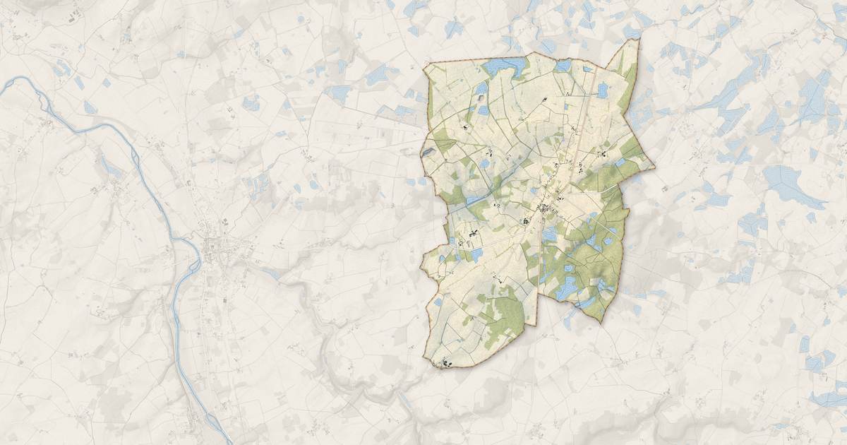 Portrait cartographique de Lureuil : relief, eau, forêts, bâti et voies, calculés à partir des données de l'IGN