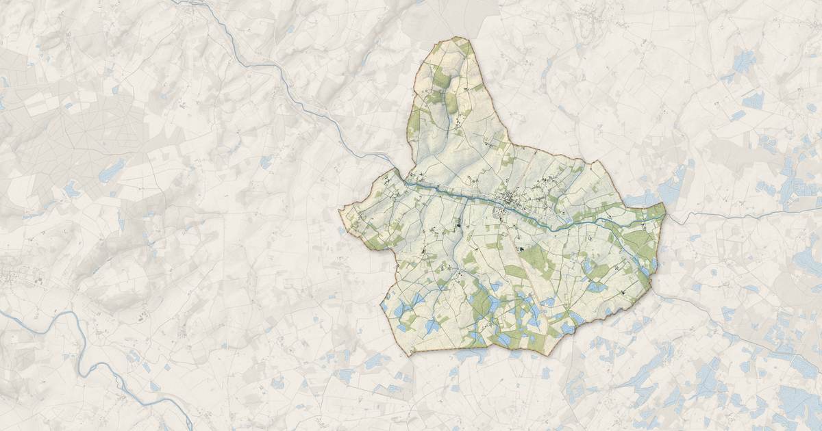 Portrait cartographique de Martizay : relief, eau, forêts, bâti et voies, calculés à partir des données de l'IGN