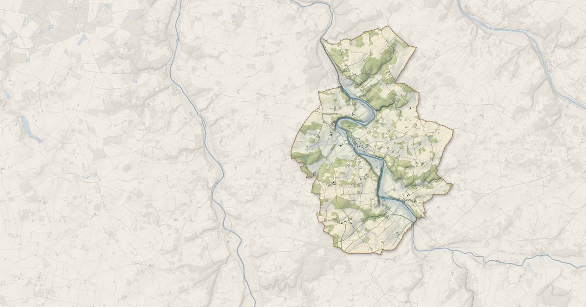 Portrait cartographique de Mérigny : relief, eau, forêts, bâti et voies, calculés à partir des données de l'IGN