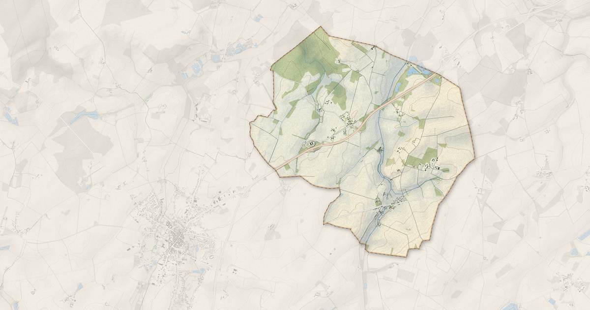 Portrait cartographique de Meunet-sur-Vatan : relief, eau, forêts, bâti et voies, calculés à partir des données de l'IGN