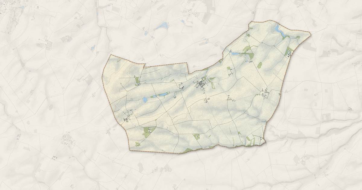 Portrait cartographique de Paudy : relief, eau, forêts, bâti et voies, calculés à partir des données de l'IGN