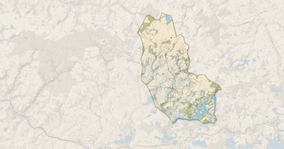 Portrait cartographique de Paulnay : relief, eau, forêts, bâti et voies, calculés à partir des données de l'IGN