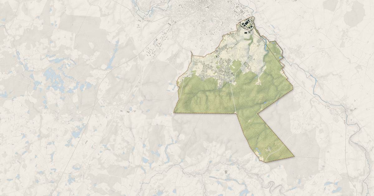 Portrait cartographique de Le Poinçonnet : relief, eau, forêts, bâti et voies, calculés à partir des données de l'IGN