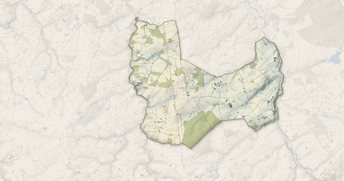 Portrait cartographique de Pouligny-Saint-Martin : relief, eau, forêts, bâti et voies, calculés à partir des données de l'IGN