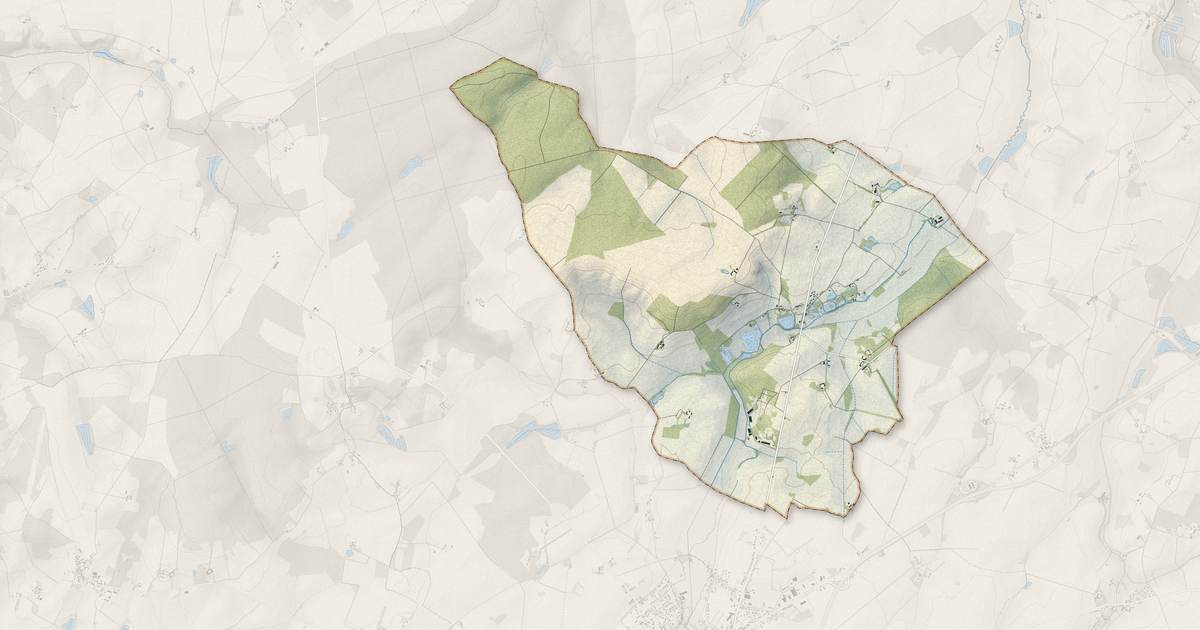 Portrait cartographique de Reboursin : relief, eau, forêts, bâti et voies, calculés à partir des données de l'IGN