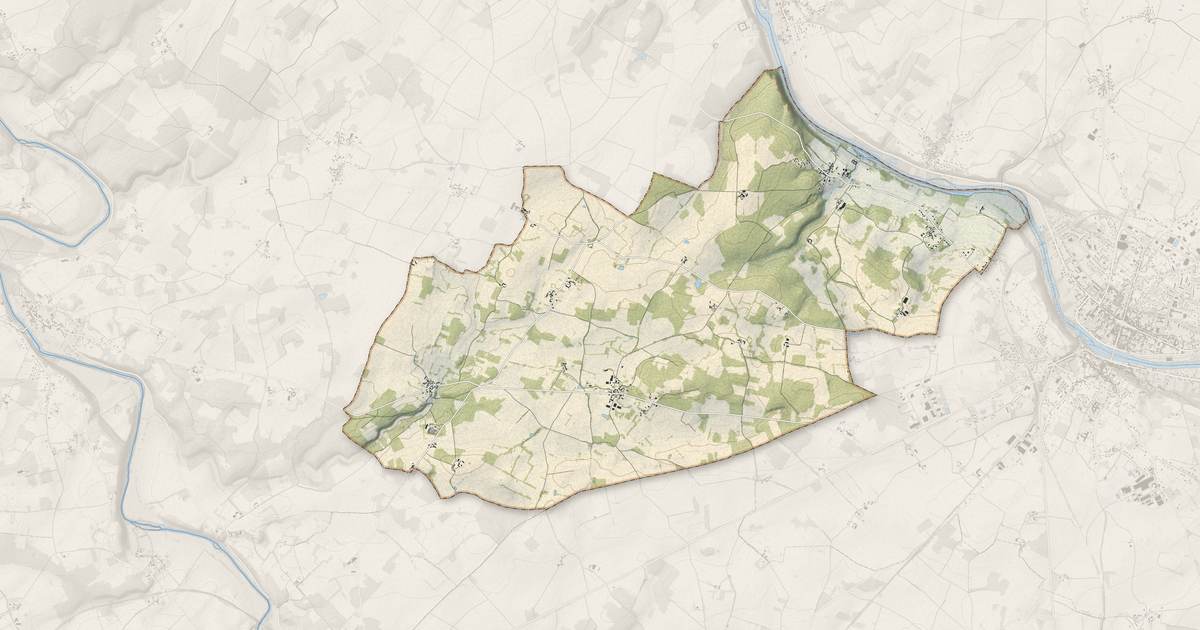 Portrait cartographique de Saint-Aigny : relief, eau, forêts, bâti et voies, calculés à partir des données de l'IGN
