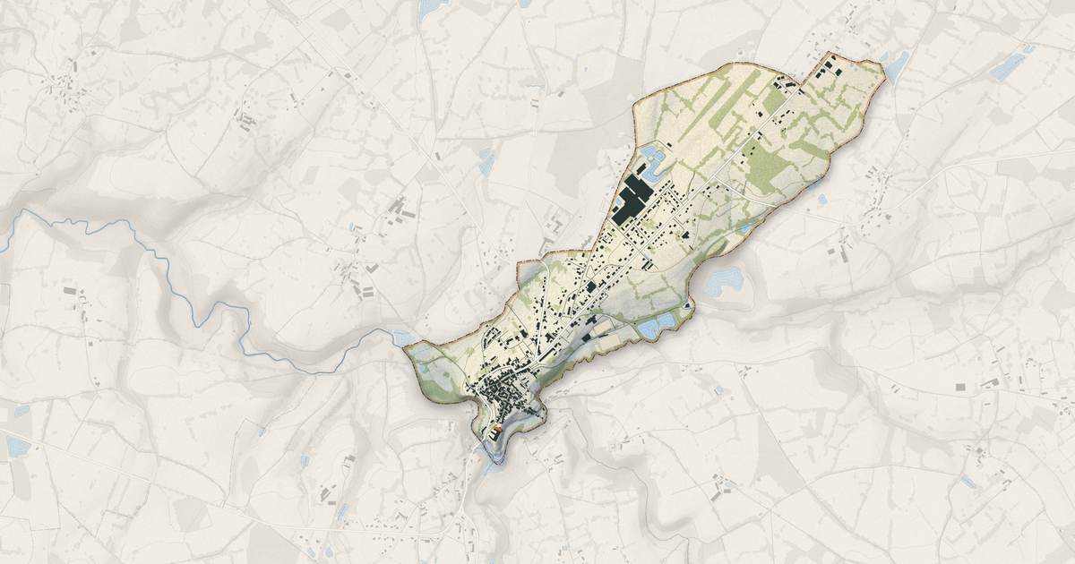 Portrait cartographique de Saint-Benoît-du-Sault : relief, eau, forêts, bâti et voies, calculés à partir des données de l'IGN