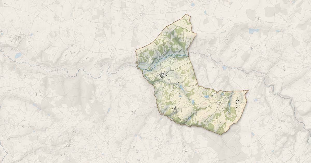 Portrait cartographique de Saint-Civran : relief, eau, forêts, bâti et voies, calculés à partir des données de l'IGN
