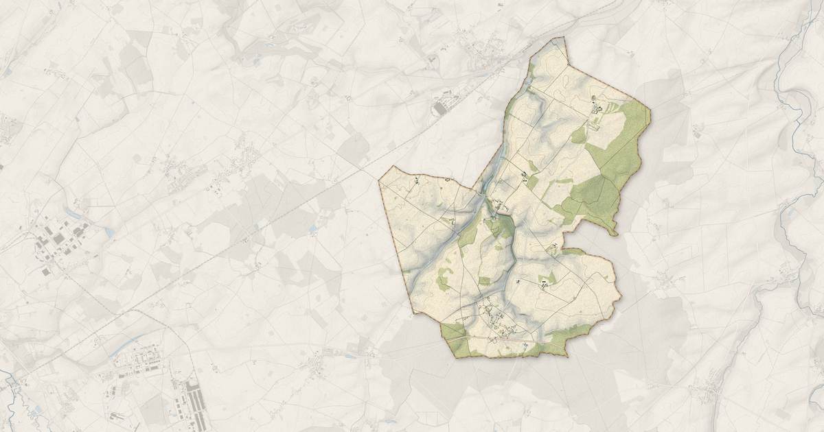 Portrait cartographique de Sainte-Fauste : relief, eau, forêts, bâti et voies, calculés à partir des données de l'IGN