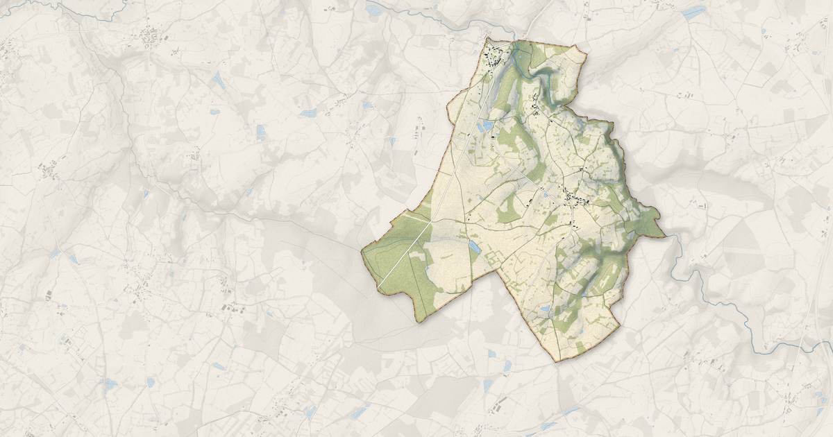 Portrait cartographique de Saint-Gilles : relief, eau, forêts, bâti et voies, calculés à partir des données de l'IGN