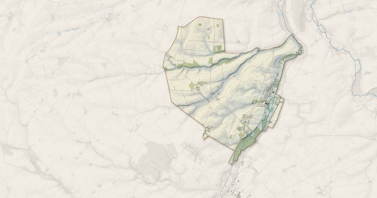 Portrait cartographique de Sainte-Lizaigne : relief, eau, forêts, bâti et voies, calculés à partir des données de l'IGN