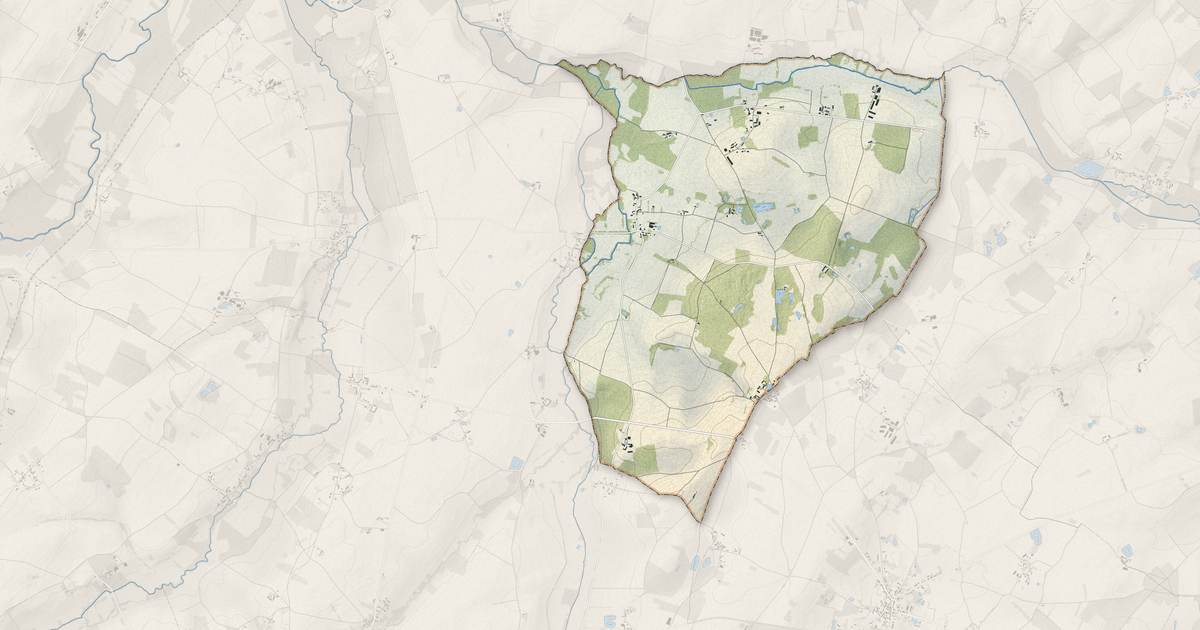 Portrait cartographique de Sembleçay : relief, eau, forêts, bâti et voies, calculés à partir des données de l'IGN