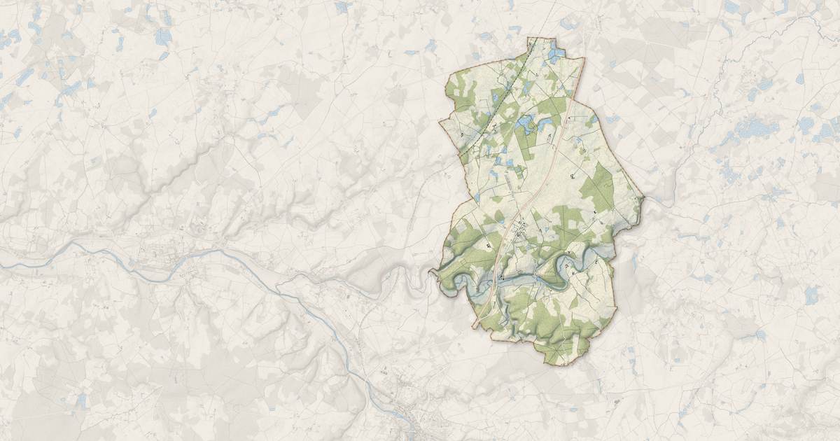 Portrait cartographique de Tendu : relief, eau, forêts, bâti et voies, calculés à partir des données de l'IGN