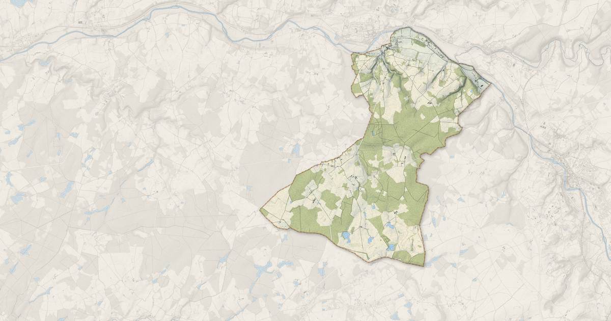 Portrait cartographique de Thenay : relief, eau, forêts, bâti et voies, calculés à partir des données de l'IGN