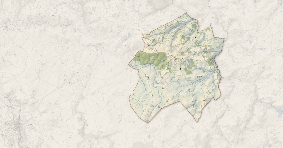 Portrait cartographique de Vicq-Exemplet : relief, eau, forêts, bâti et voies, calculés à partir des données de l'IGN