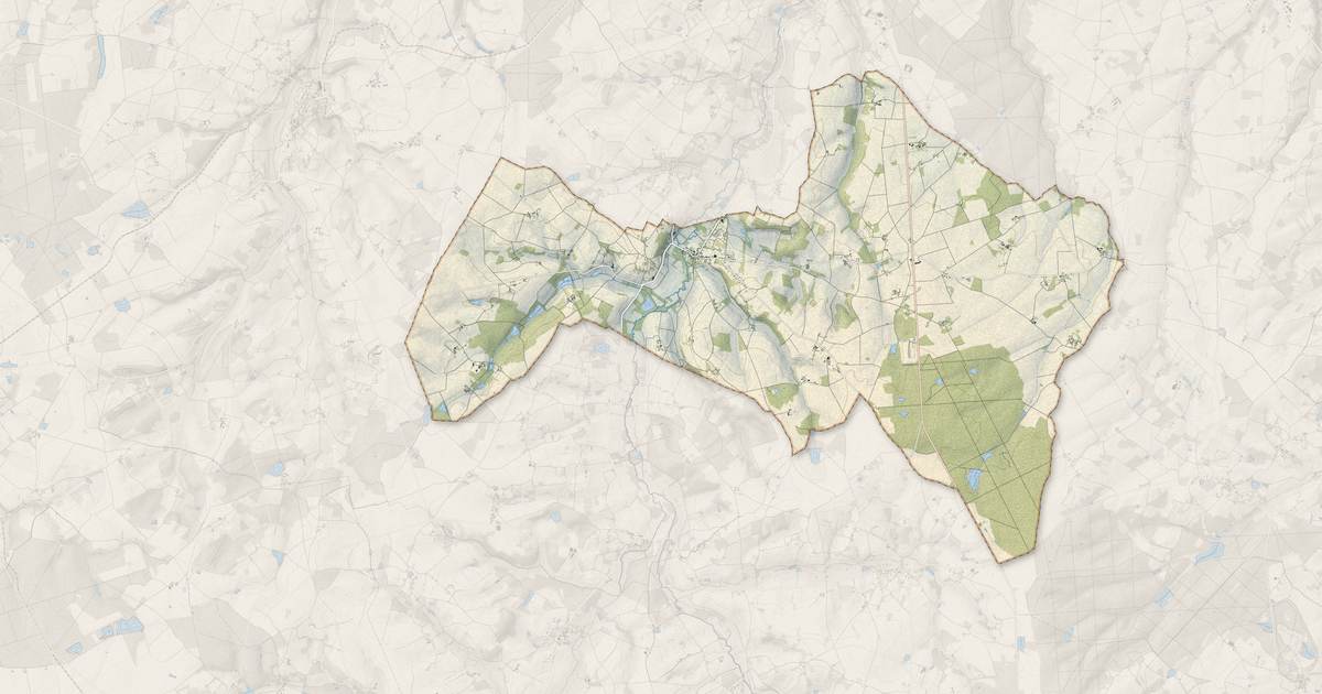Portrait cartographique de Vicq-sur-Nahon : relief, eau, forêts, bâti et voies, calculés à partir des données de l'IGN