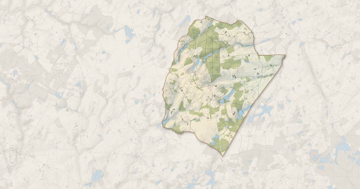 Portrait cartographique de Villiers : relief, eau, forêts, bâti et voies, calculés à partir des données de l'IGN