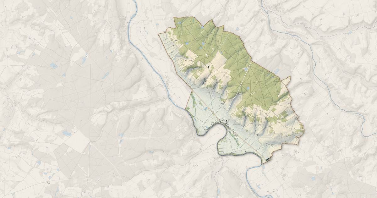 Portrait cartographique de Barrou : relief, eau, forêts, bâti et voies, calculés à partir des données de l'IGN