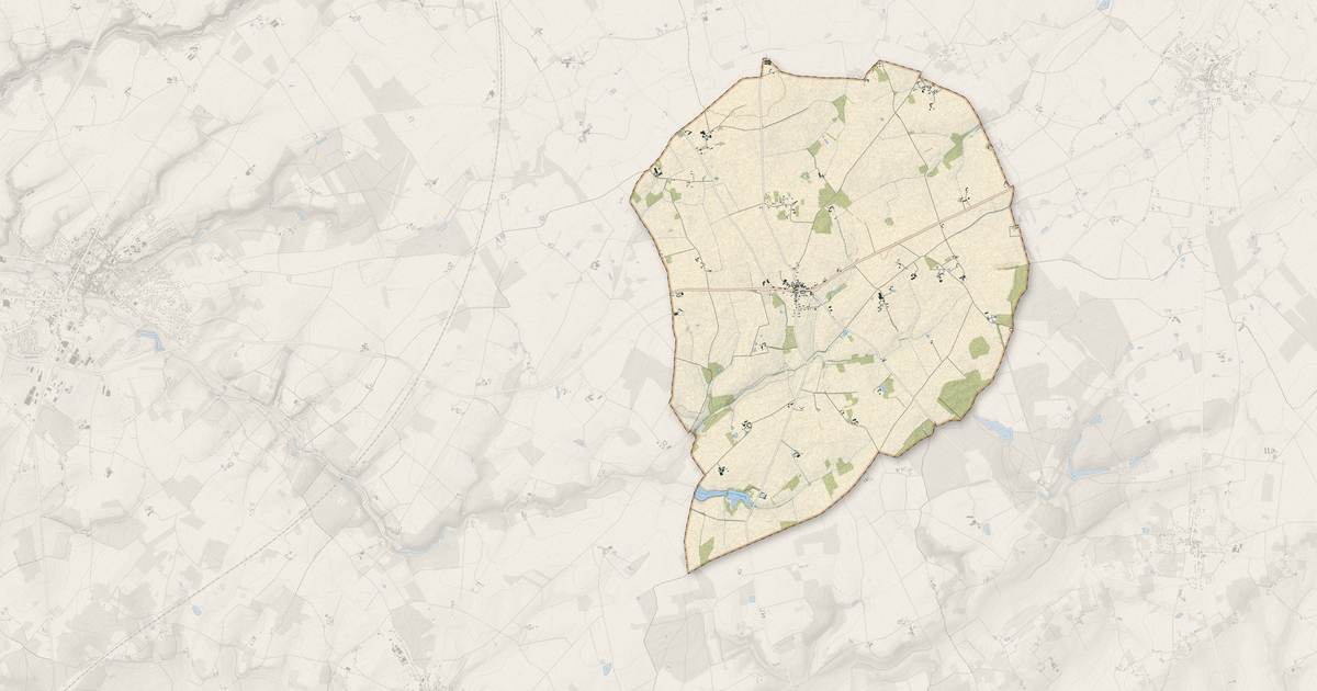 Portrait cartographique de Bossée : relief, eau, forêts, bâti et voies, calculés à partir des données de l'IGN