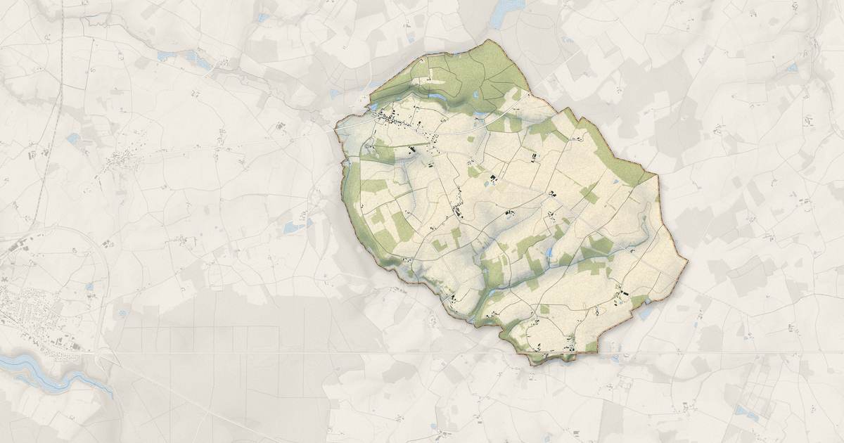 Portrait cartographique de Brèches : relief, eau, forêts, bâti et voies, calculés à partir des données de l'IGN