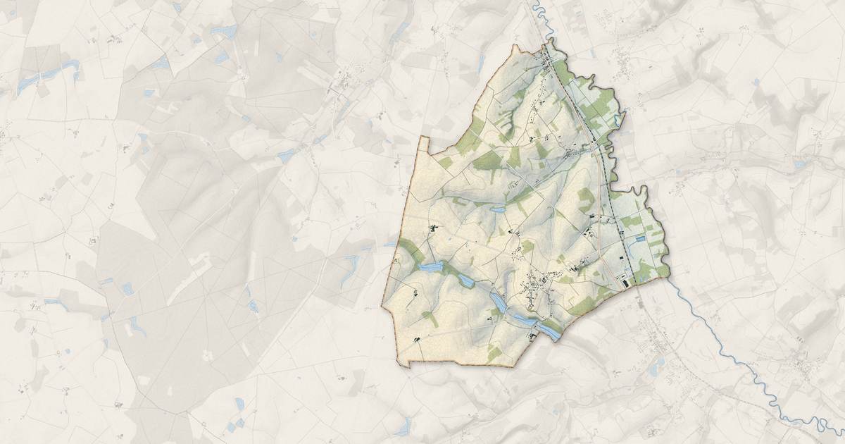 Portrait cartographique de Bridoré : relief, eau, forêts, bâti et voies, calculés à partir des données de l'IGN
