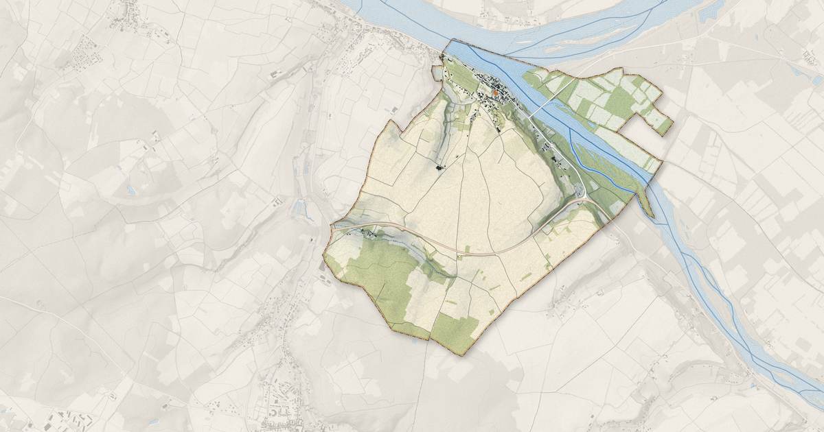 Portrait cartographique de Candes-Saint-Martin : relief, eau, forêts, bâti et voies, calculés à partir des données de l'IGN
