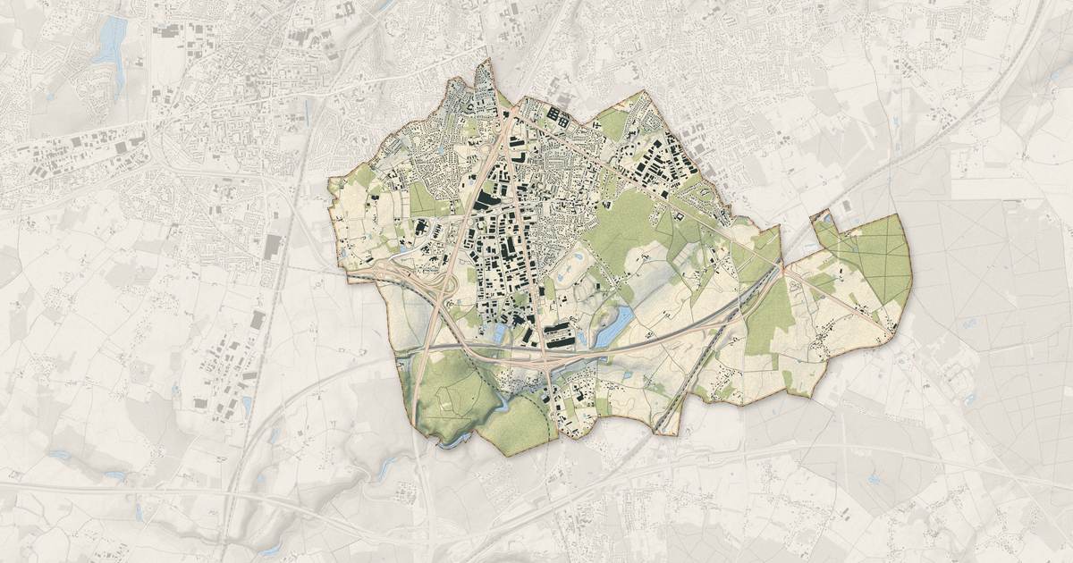 Portrait cartographique de Chambray-lès-Tours : relief, eau, forêts, bâti et voies, calculés à partir des données de l'IGN
