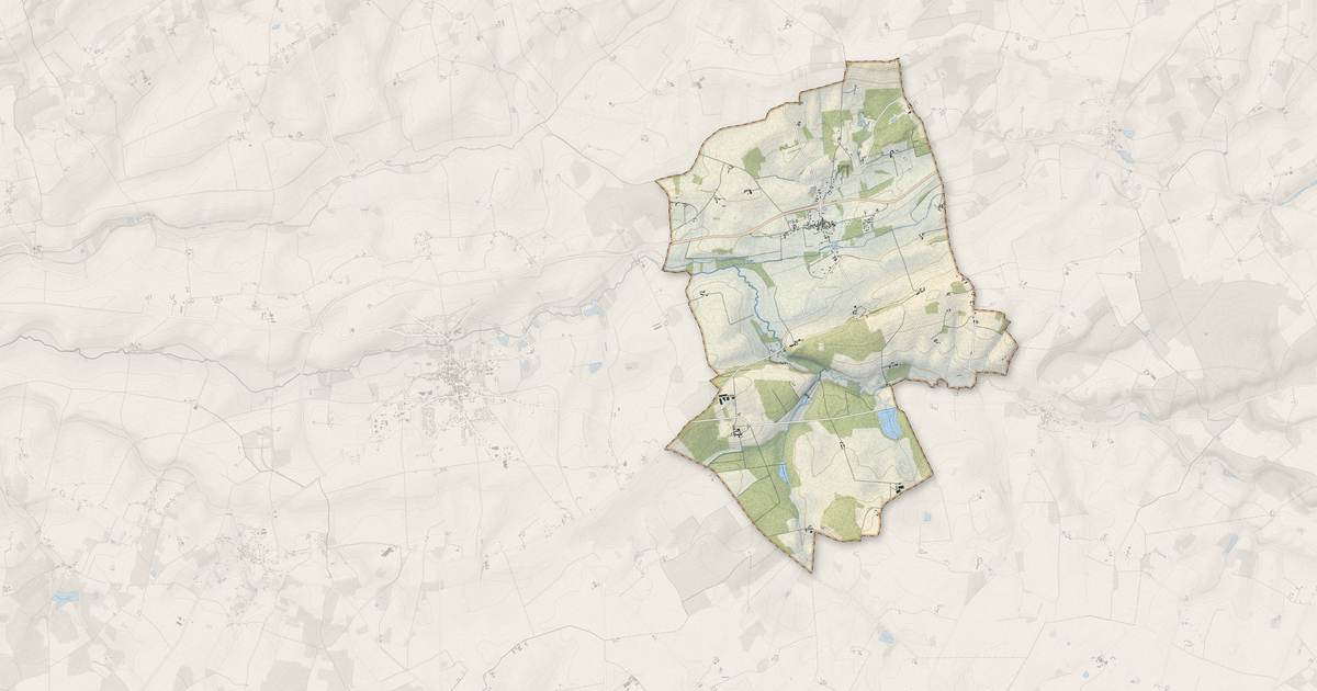 Portrait cartographique de Ciran : relief, eau, forêts, bâti et voies, calculés à partir des données de l'IGN