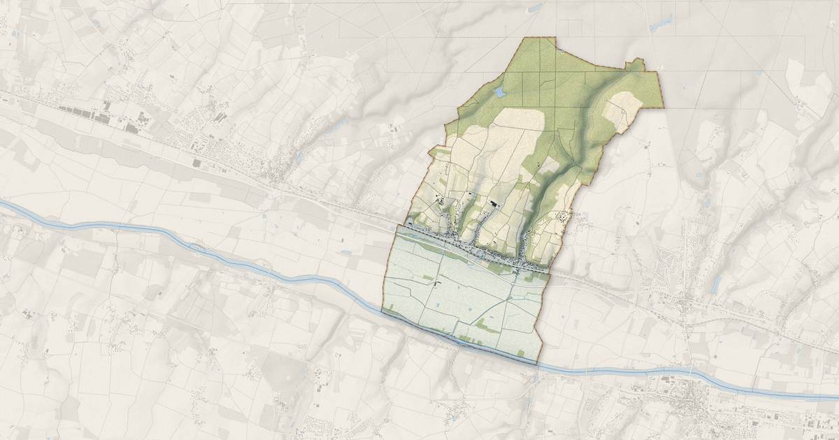 Portrait cartographique de Dierre : relief, eau, forêts, bâti et voies, calculés à partir des données de l'IGN