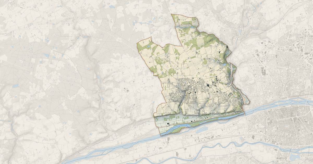 Portrait cartographique de Fondettes : relief, eau, forêts, bâti et voies, calculés à partir des données de l'IGN