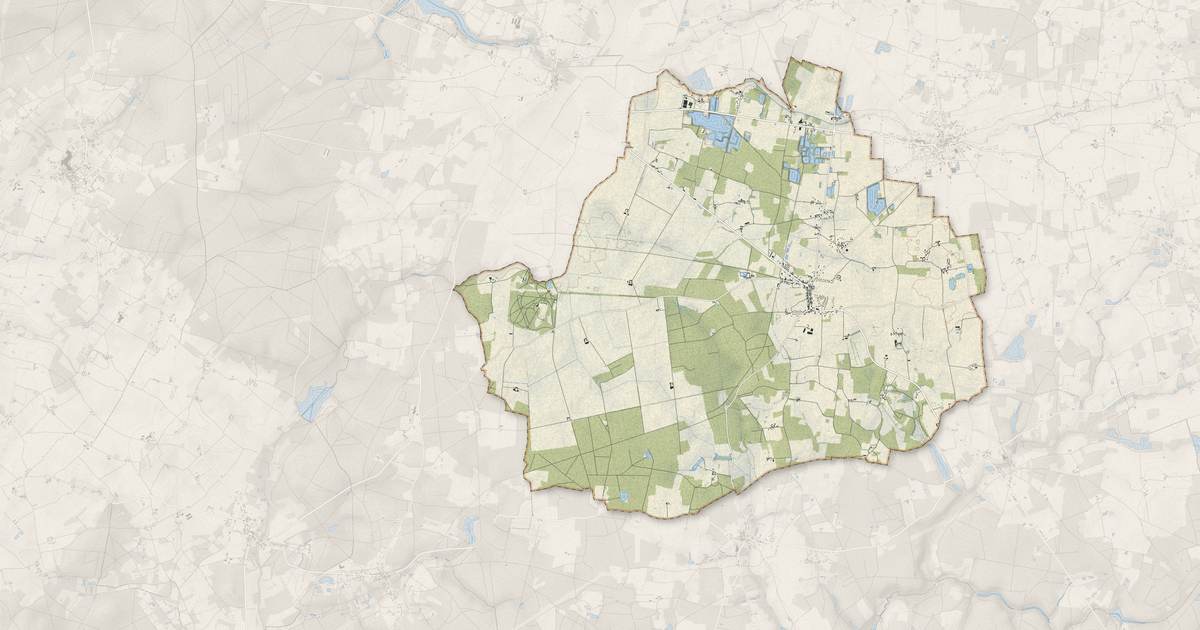 Portrait cartographique de Hommes : relief, eau, forêts, bâti et voies, calculés à partir des données de l'IGN