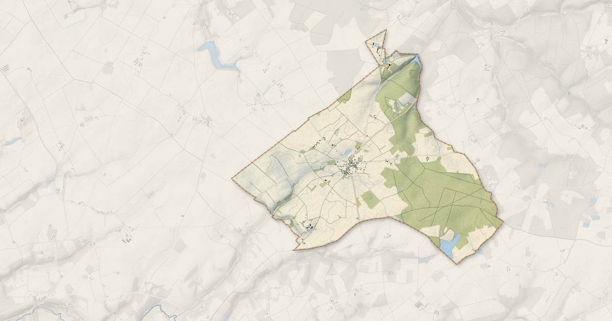 Portrait cartographique de Le Liège : relief, eau, forêts, bâti et voies, calculés à partir des données de l'IGN